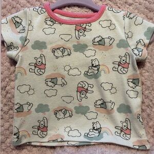 Disney Cream and Pink Short Sleeve Tee with Playful Cat Print